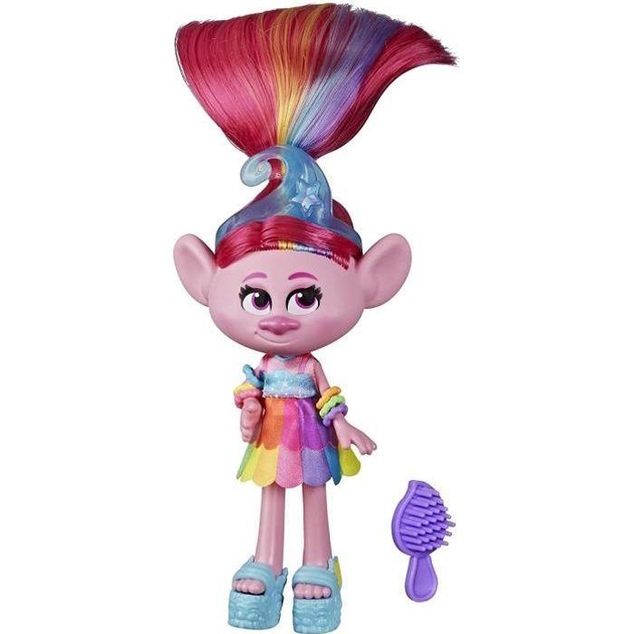 Figurine - HASBRO - Les Trolls 2 Tournée Mondiale - Poupée Deluxe Poppy - Mixte - 4 ans et plus