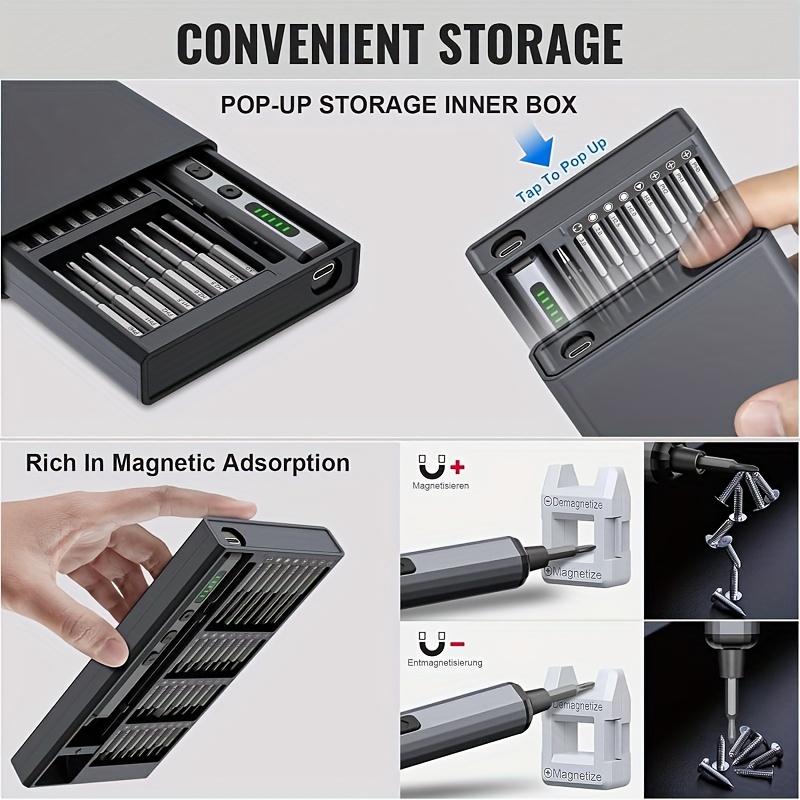 68 w 1 Magnetyczny Zestaw Wierteł, Mini Elektryczny Śrubokręt, Akumulatorowy Przenośny Zestaw Naprawczy, Odpowiedni Do Elektroniki Laptopów, Okularów, Zegarów, Smartfonów