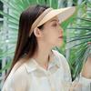 Cappello da sole estivo da donna con visiera vuota, semplice, tinta unita, a tesa larga, regolabile, da viaggio, da spiaggia