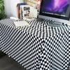 Black and White Table Cover Plastic Table Decorative Cloth  Birthday Party