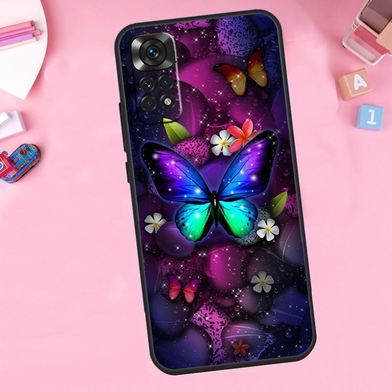Black Beautiful Butterfly For Xiaomi Redmi Note 14 10 11 12 13 15 Pro Plus Phone Case For Redmi 15 15C 14C 12C 10C 13C