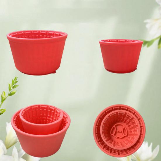 Köpek Yavaş Mama Kabı Yalama Kasesi Sağlıklı ve Sakin Beslenmeyi Teşvik Eder Dokuya Sahip Silikon Köpek Kasesi Emişli Tüm Köpek Boyutları İçin Bakım ve Mama Zamanı