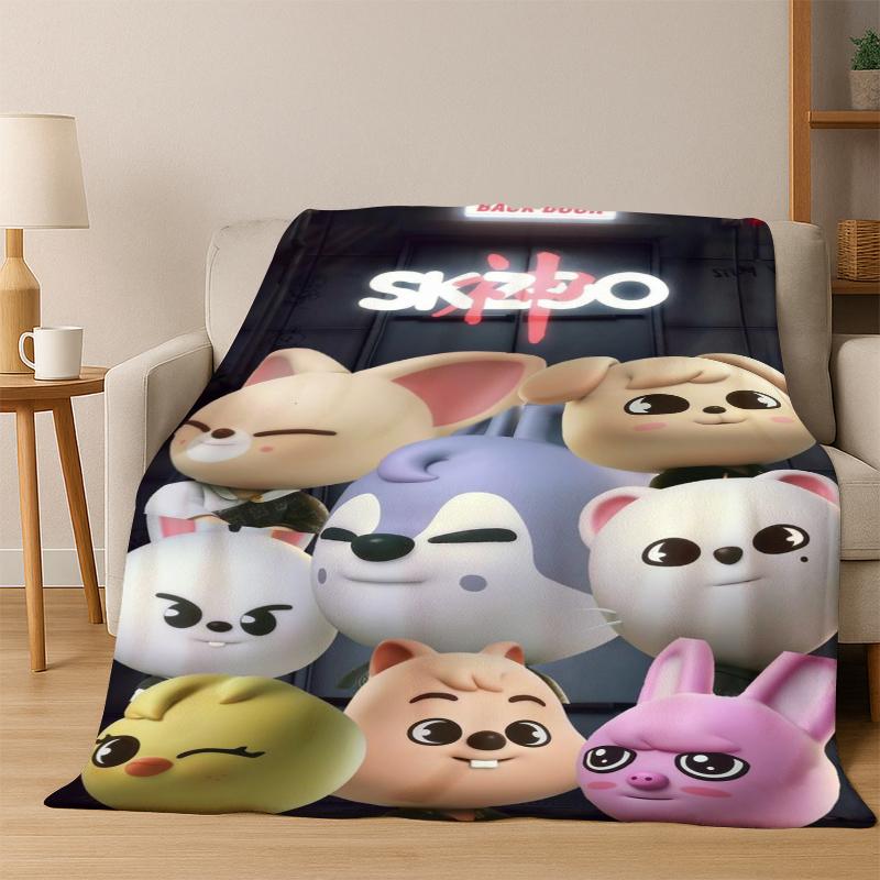 HD Stray Kids Kpop Ultra Soft Flannel Throw Blanket, Warm Cozy Blanket for Couch Sofa Bed Bedroom Living Room Travel Gift