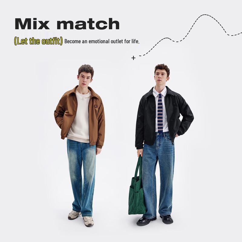 NVG·YOUNG Men's Casual Lapel Fleece-Lined Jacket