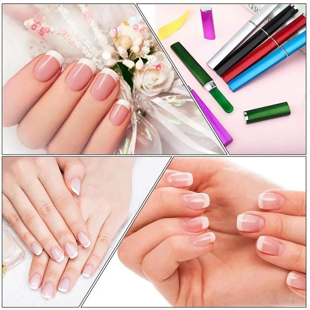 1 stücke Bunte Glas Doppelseitige Nagelfeilen Streifen Professionelle Transparent Gradienten Kristall Poliert DIY Maniküre Werkzeuge Liefert