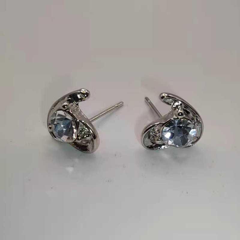 Sace Gems Classic Asymmetrical Heart Copper Alloy Zircon Earrings for Women Wedding Party Gifts