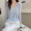 Casual Ice Silk Sunscreen Knitted Cardigan Blouse Female Summer Thin Models Take Long-sleeved Shawl Short Small Jacket Tide
