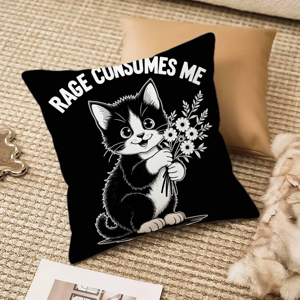 American Vintage Print Pillow Case Anti-dustmite Invisible Zipper Sofa Bed