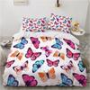 3D Color Butterfly Bedding Set Butterfly Flower Duvet Cover 2/3 Pieces Twin Super King Home Soft and Easy To Clean Zippered Home Decoration Set