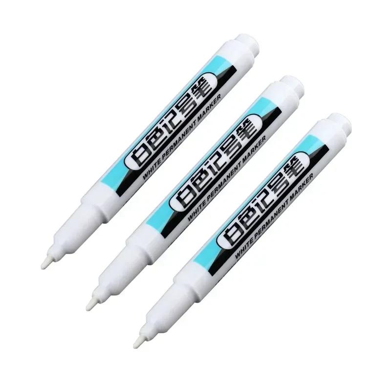1/3Pcs White Permanent Marker Pens 0.7/1.0/2.5MM Paint Marker For Wood Rock Plastic Leather Glass Stone Metal Deep Hole Marker