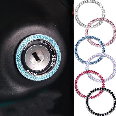 2Pcs Start Button Decorative Ring Car Ignition Handmade Sticker Switch For Auto Motorcycle Styling Rhinestone Bling Decora