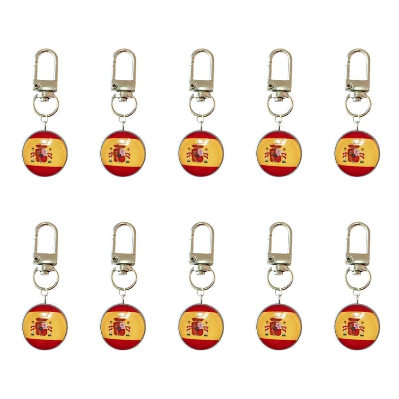 Set Of 10 Piece Stylish Soccer Keychains With National Flags Ideal For Gifts Travel Or Daily Use As A Fun Accessory