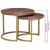 Nesting Coffee Tables Set 2 Pcs Solid Mango Wood and Steel