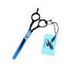 Freelander, manico blu nero, forbici per capelli, forbici piatte, forbici dentate, forbici sottili 5,5 pollici