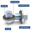 Car Oil Pan Drain Gasket Kit Drainage Bolt Pad Rubber Oil Drain Plug Gasket Replaceable Washer Seal Set M6 M8 M10 M12 M14 M16