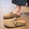 Wear Boken inner pedal retro outer drag women's summer half-care shoes to increase the height of Birken shoes bag head semi-new lazy sandals