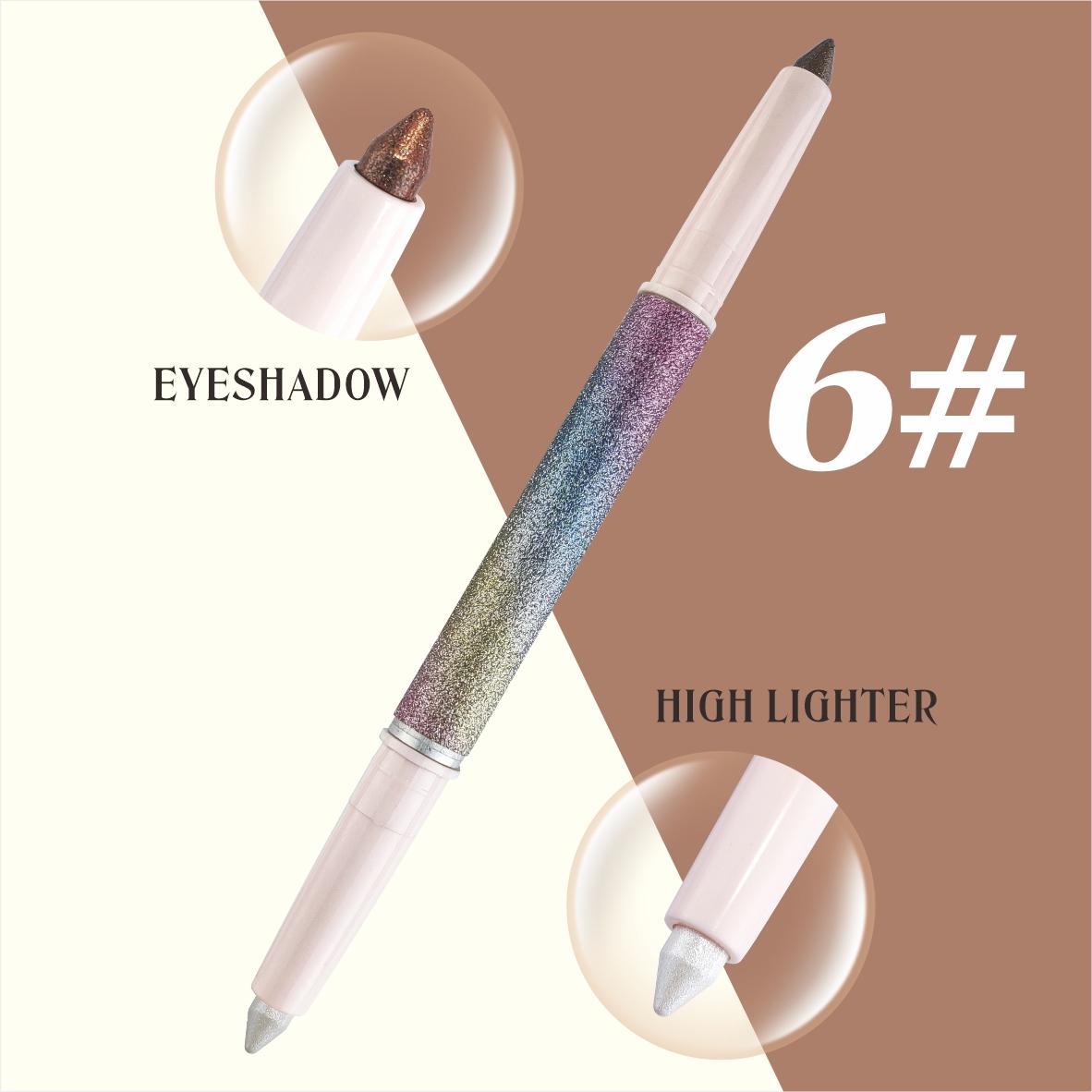 

Тени для век с двойной головкой, 2-тоновые блестящие тени для век с двойной головкой, набор карандашей для карандашей, водонепроницаемый долговечный инструмент для макияжа глаз для женщин и девочек