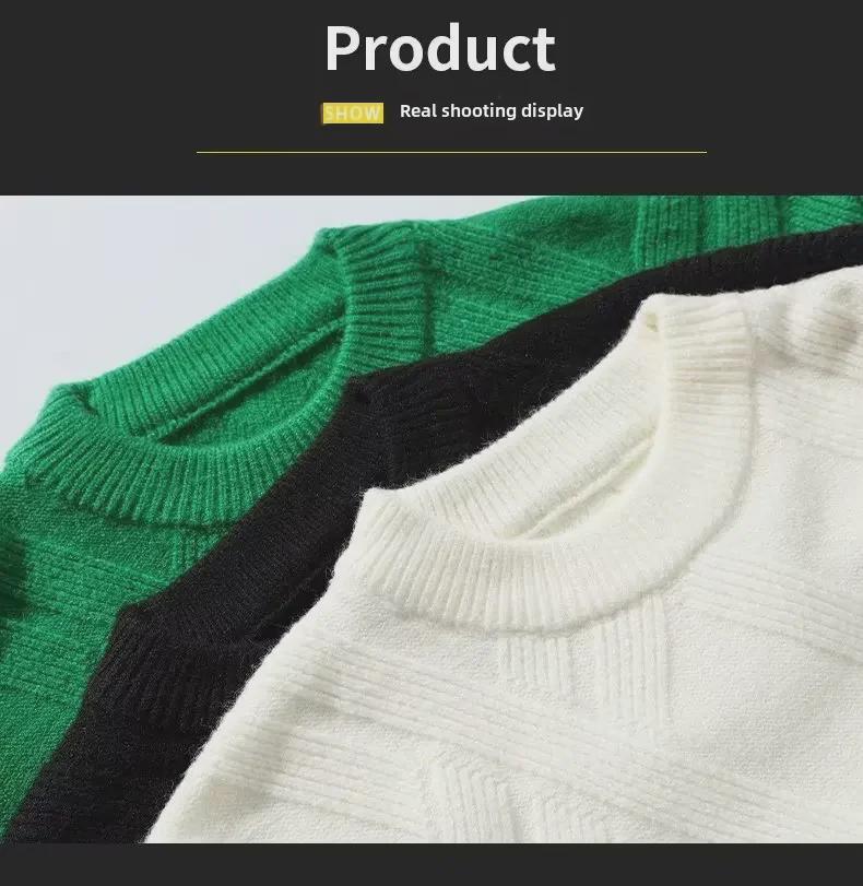 Men's Red Zodiac Round Neck Sweater - Casual Loose Fit, Trendy Thick Bottoming Sweater for Autumn and Winter.