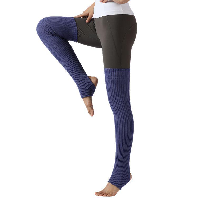 Eco-Friendly Medium Thickness Long Knee Toeless Yoga Socks Women Dance Ballet Thigh High Knitted Leg Warmers 100%