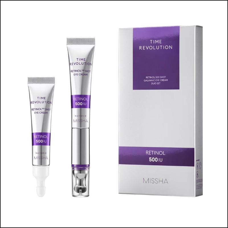 

MISSHA Time Revolution Retinol 500 Shot Гальванический дуэт кремов для глаз (15мл+15мл)