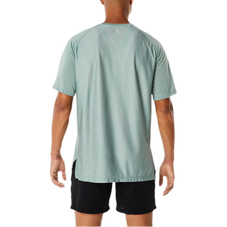 Asics Comfortable Moisture-Wicking Breathable Crew Neck Short Sleeve T-Shirt Men Tops Light-Gray-Green 2031D786-023