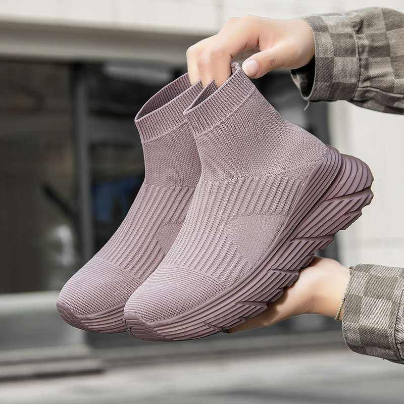 Fashion Slip-ons Pipe Boots Boot Type Sneakers Woven Orange Boot Women's Athletic Shoes Sport Tenus New Style Shors Luxury Brand