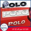 VEMZG1 For VW Volkswagen Jetta MK5 Golf 3D ABS Chrome Logo POLO Emblem Letters Sticker Car Rear Trunk Badge For Volkswagen VW Polo 5 6