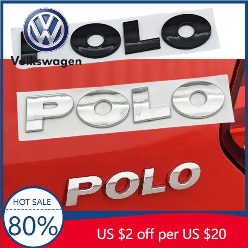 VEMZG1 For VW Volkswagen Jetta MK5 Golf 3D ABS Chrome Logo POLO Emblem Letters Sticker Car Rear Trunk Badge For Volkswagen VW Polo 5 6