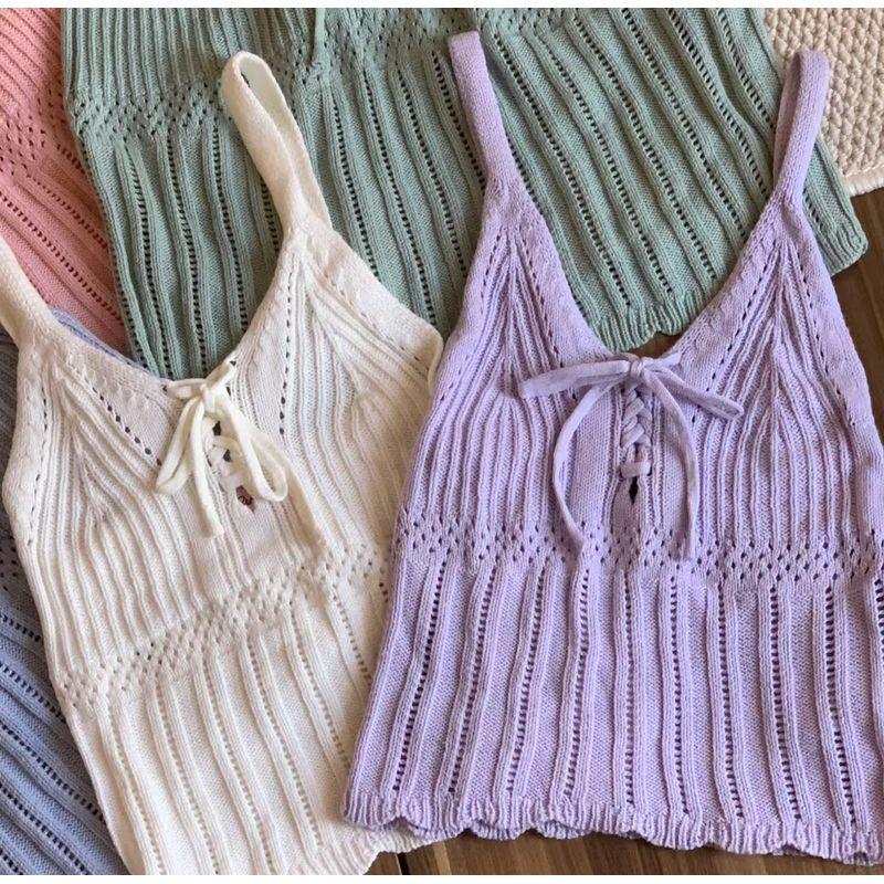 

Export Fashionable Holiday Crochet Knitting Retro Hollow Camisole