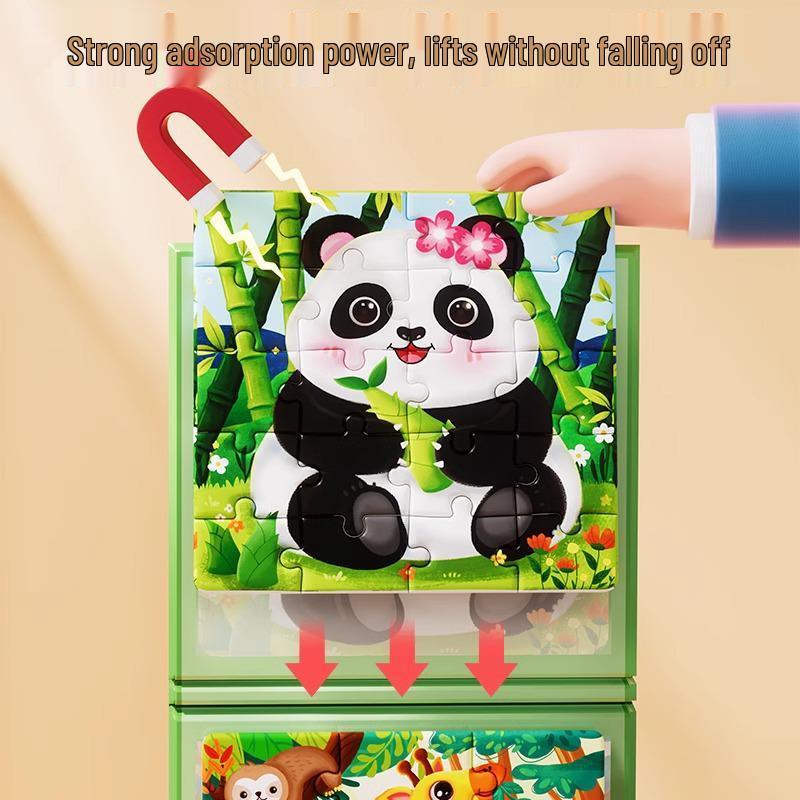 Magnetic Puzzle Toy for Toddlers Aged 3-6: Cute Cartoon Early Education DIY Set