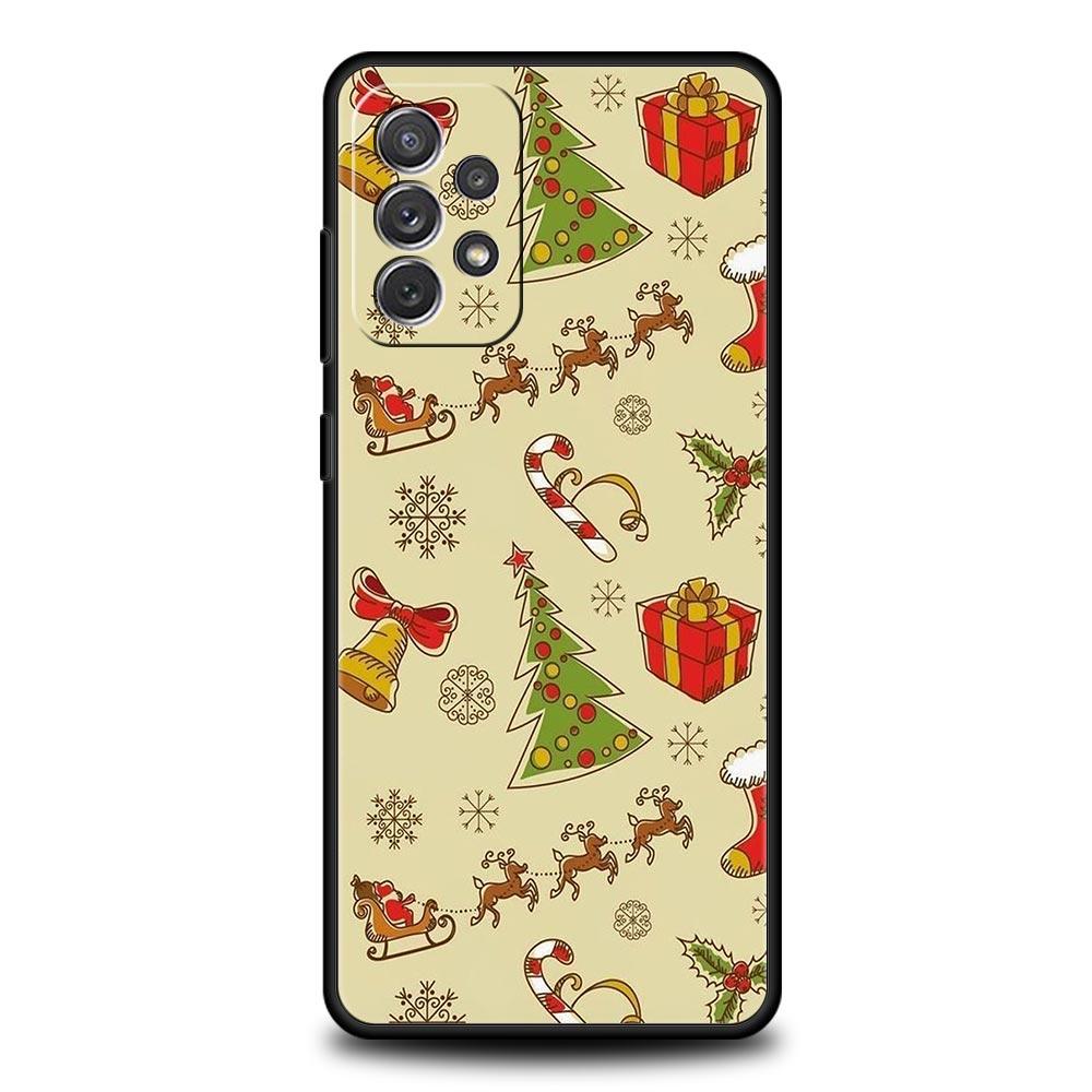 Cartoon Christmas Phone Case For Samsung Galaxy A15 A13 A51 A71 A41 A31 A21S A03S A05 A35 A32 A55 A23 A25 A33 A53 A73 5G Cover