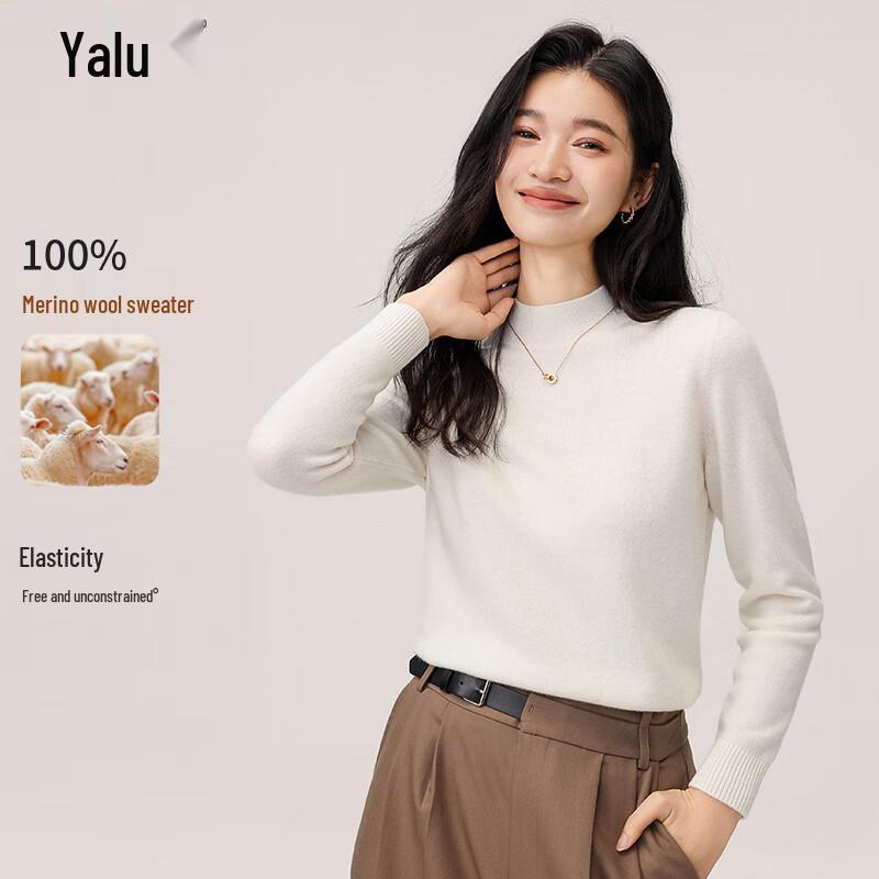 

Женский свитер Yalu из 100% чистой шерсти с полуворотником L
