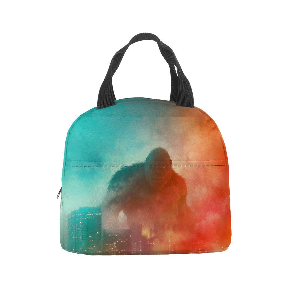 Godzilla Vs Kong Anime Lunch Bento Insulation Tote Bag Godzilla Vs King Kong Hand Ice Bag