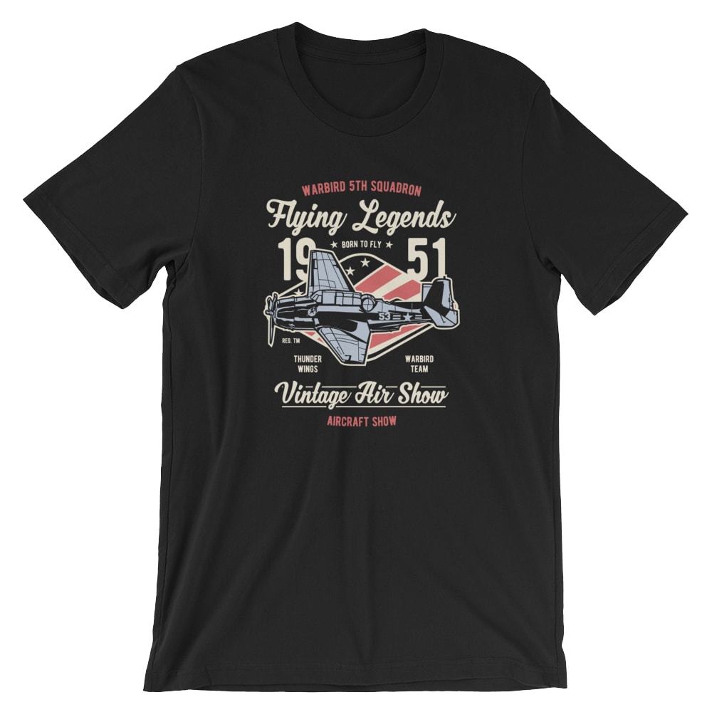 Flying Legends T-Shirt. Airplane Pilot 100% Cotton Premium Tee NEW
