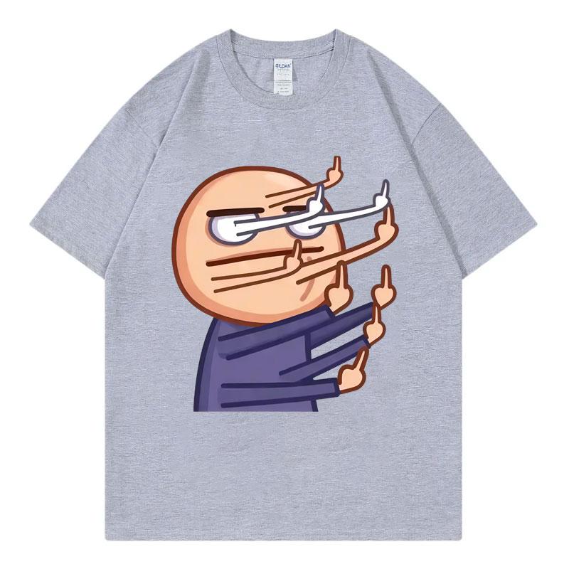 Funny Middle Finger Animated Meme T Shirt Unisex Unisex Clothing Cartoon Fashion Tshirts Summer Casual Loose Short Sleeve Tshirt