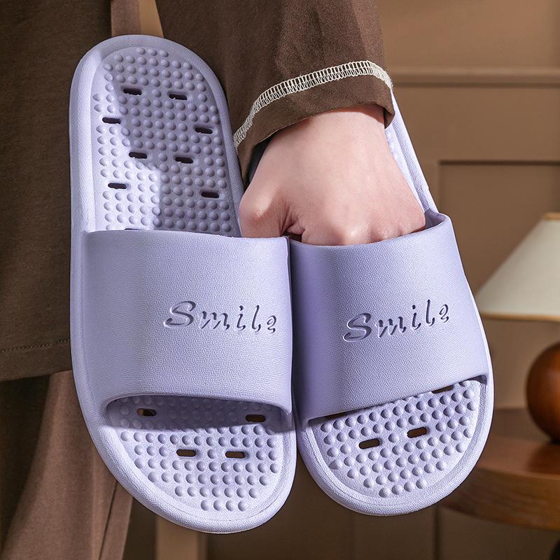 PVC Non-Slip Quick-Dry Leak-Proof Shower Slippers for Couples