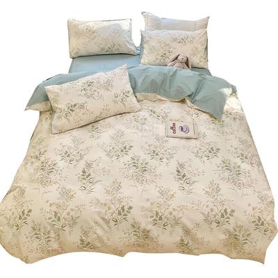 Skin-friendly Brushed Printed Four-piece Bedding Set