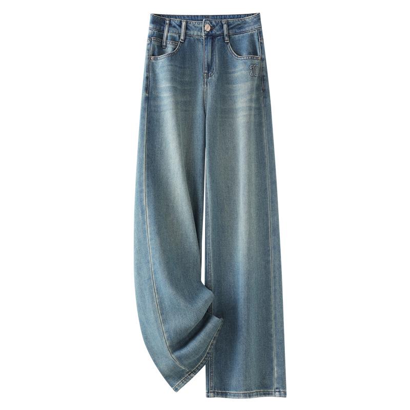

Women s Retro High-Waisted Light Blue Wide-Leg Jeans - Spring/Autumn 2025 Edition 2XL