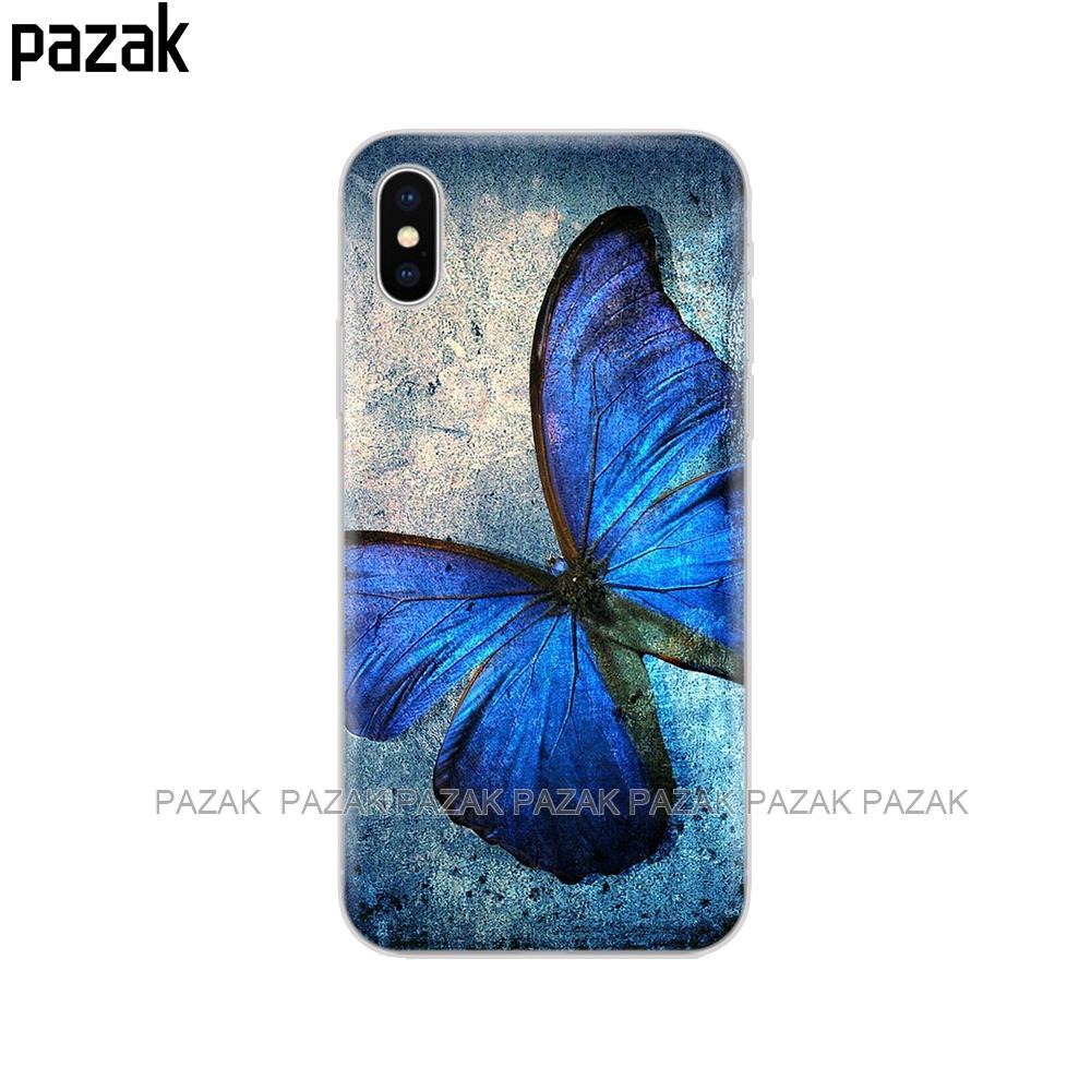 

Силиконовый чехол для телефона Iphone 6X8 7 6s 5 5S SE 2020 Plus 10 XR XS 11 pro Max чехол бабочка розы цветок iphone 5 5S SE