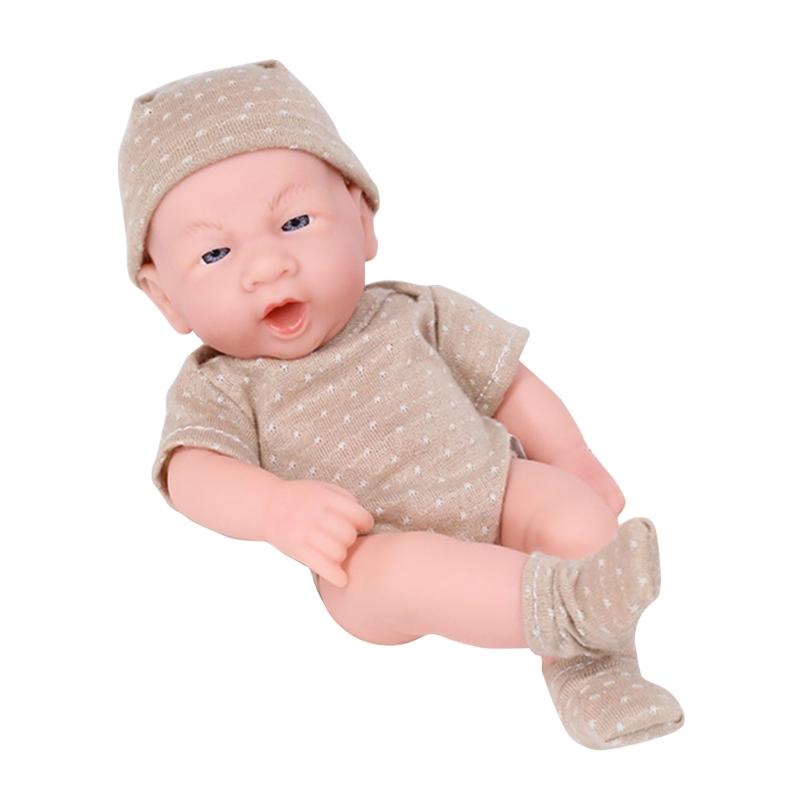 7.87 Inches Reborns Popular Pouting Cute Girl Doll with Knit Sweater Hat Soft Cuddle Doll for Toddler Birthday Gift