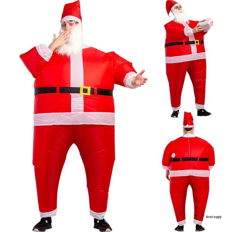 Adult Christmas Santa Claus and Snowman Inflatable Costume with Accessories