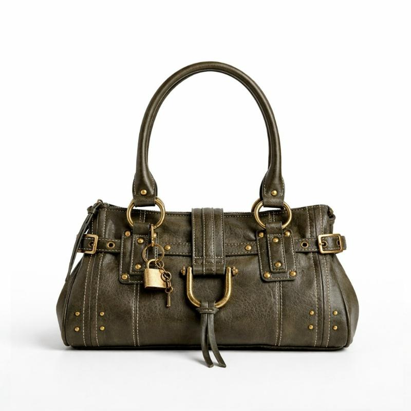 New Trendy Design Zip Shoulder Bag, Retro Style Buckle Bag for The Armpit Area, Large Capacity Versatile Commuter Handbag