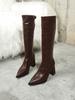 Europe, America 2025 autumn and winter new Martin boots women's pointed thick heel side zipper high women's boots Martin boots batch