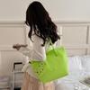 Jelly Color Pvc Clear Tote Bag Women Commute Shoulder Bag Large Capacity Waterproof Shopper Pouch Transparent Top Handle Handbag