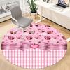 1pc Ladybug Pink Plaid Chair Carpet for Office, Non slip, Soft and Durable Office Rug for Interior Decoration