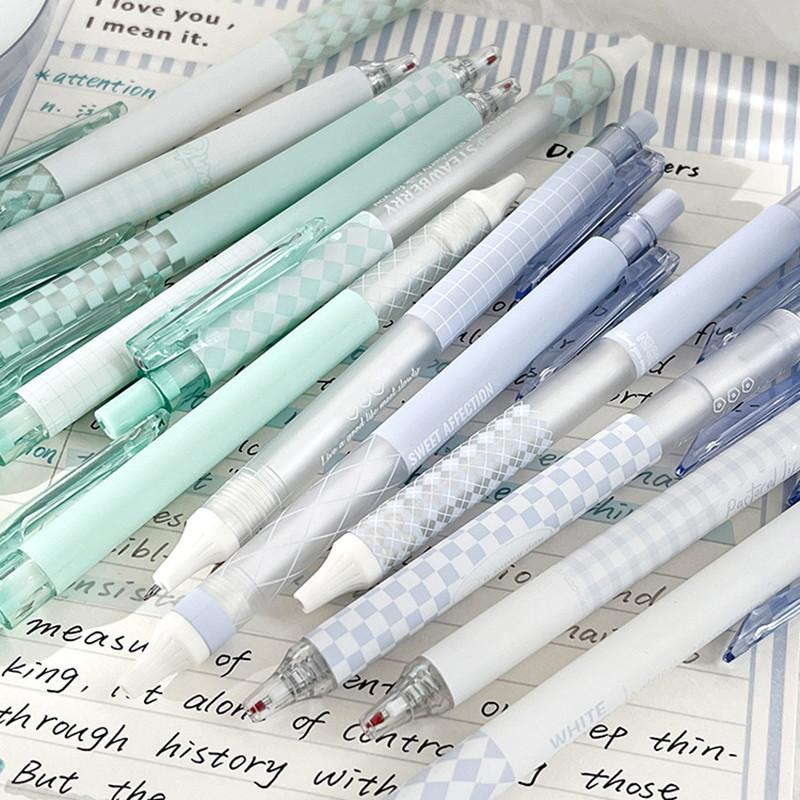 6 ks/sada Módní gelové pero Krásné Módní Papírnictví Gelové pero 0,5 mm Černé inkoustové pero Zpátky do školy Studentské potřeby