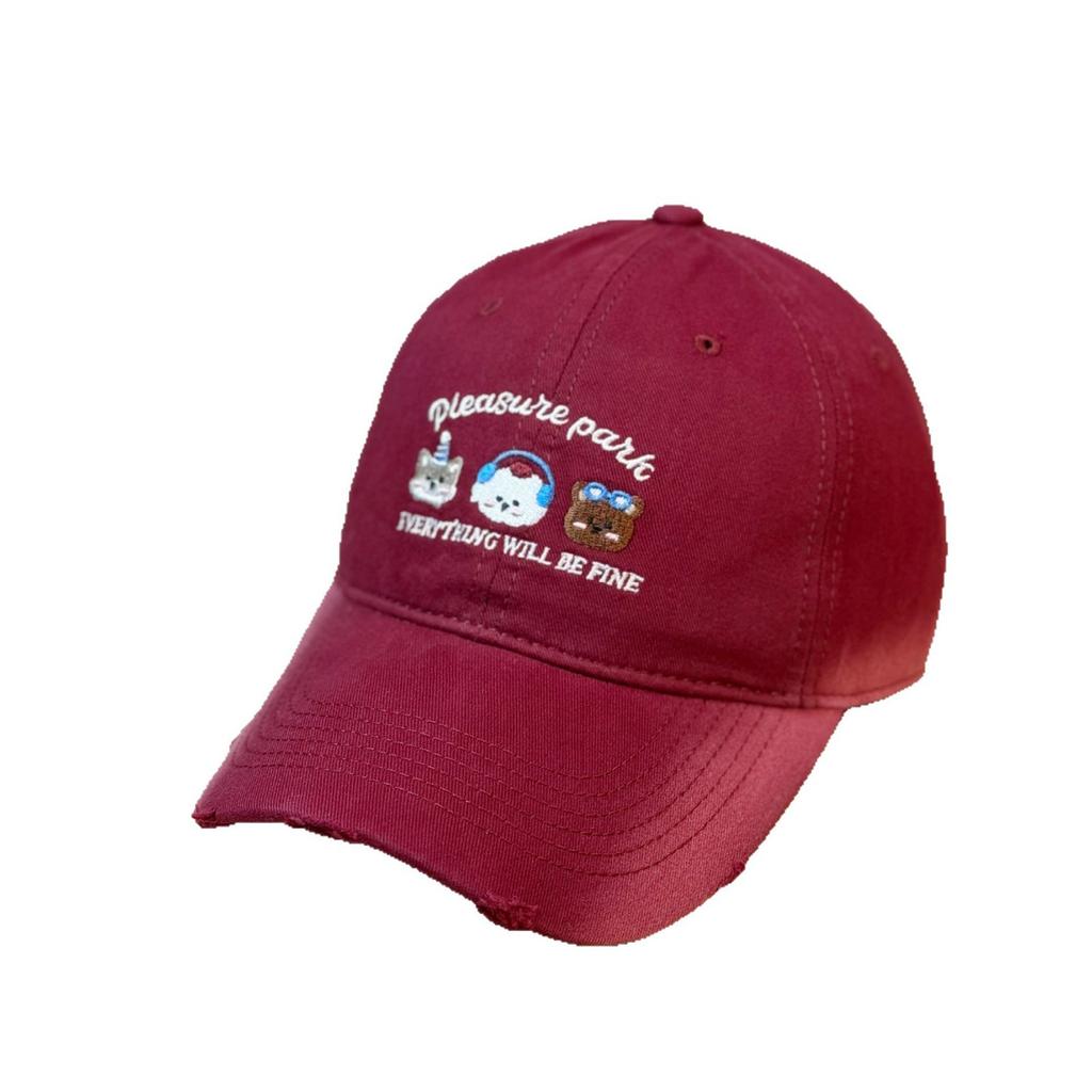 Japanese-style Cute Animal Embroidered Baseball Cap for Women, Makes the Face Look Smaller, Versatile Hat, Enlarged and Deepened for Larger Head