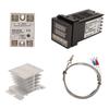 4PCS Digital PID Thermostat Quick Response Temperature Controller with Thermocouple Heat Sink Relay Kit AC100V‑240V 40A