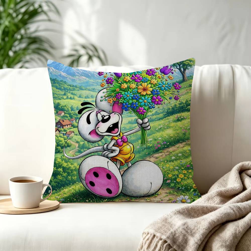 Character Diddl Cute Decorative Pillowcase Square Pillowcase Home Office Decorative Cushion Cover