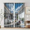 2 Pcs, Filtering Curtains (excluding Rods, Non-movable, Without Batteries) Broken Wall Sky for Use In Bedrooms and Living Rooms